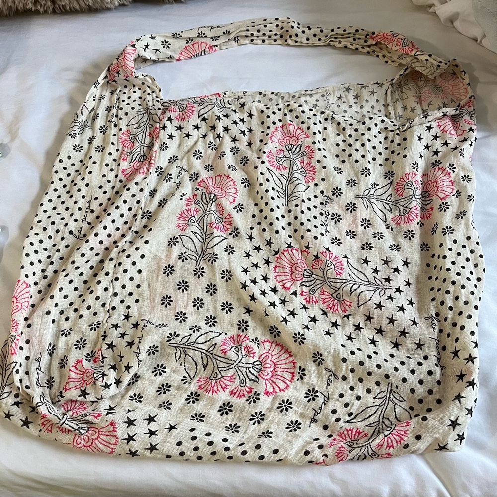 Free People Floral Linen Bag